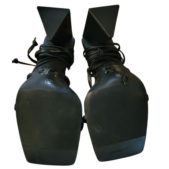 Bar III Women Auroraa Block Heel Ankle Wrap Sandals Size US 8M Black Smooth - Picture 5 of 5